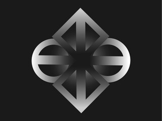 Symbol, będący projektem logo, uzyskany w wyniku przekształceń koła i kwadratu. - obrazy, fototapety, plakaty