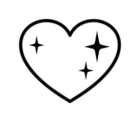Valentine's day flat line icon. Sign of love - heart. Outline sign for mobile concept and web design, store