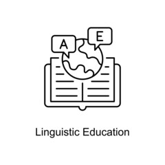 Linguistic Education vector Outline Icon Design illustration. Educational Technology Symbol on White background EPS 10 File