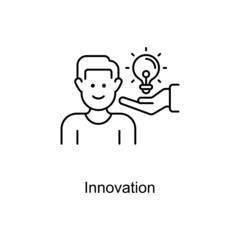 Fototapeta na wymiar Innovation vector Outline Icon Design illustration. Educational Technology Symbol on White background EPS 10 File