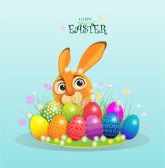 easter card with bunny