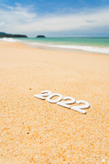year 2022 on the beach