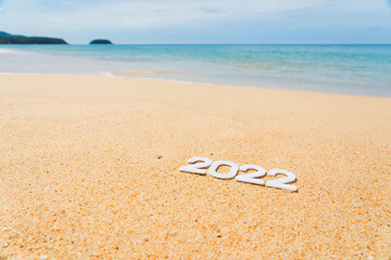 year 2022 on the beach