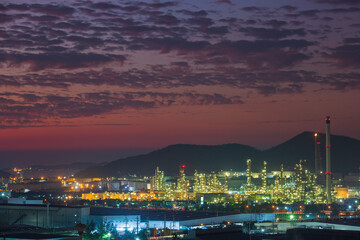 Fototapeta premium Oil​ refinery​ and​ plant of petrochemistry industry in oil​ and​ gas​ ​industry