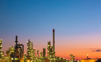 Fototapeta na wymiar Oil​ refinery​ and​ plant of petrochemistry industry in oil​ and​ gas​ ​industry