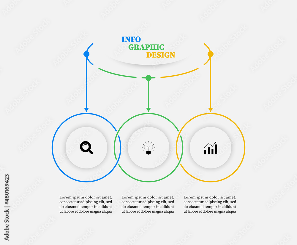 Poster circle infographic vector design with three options. planning infographic design business infographi