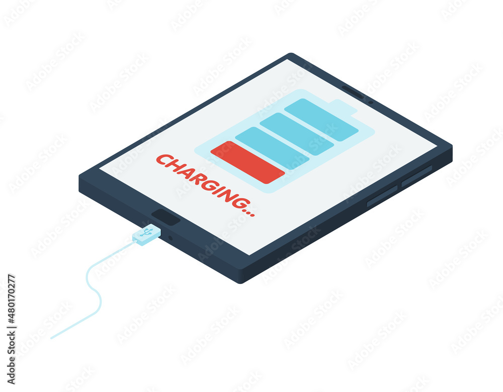 Wall mural Isometric Tablet Charging