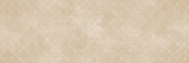 Beige ornament pattern with cement texture background