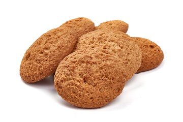 Oat cookies, isolated on white background.