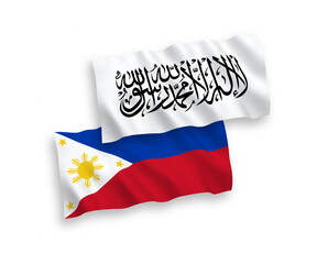 Flags of Taliban and Philippines on a white background