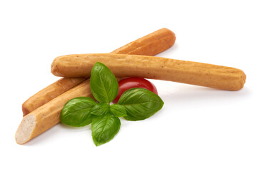 Fresh chicken sausages for barbeque or grill, isolated on white background.