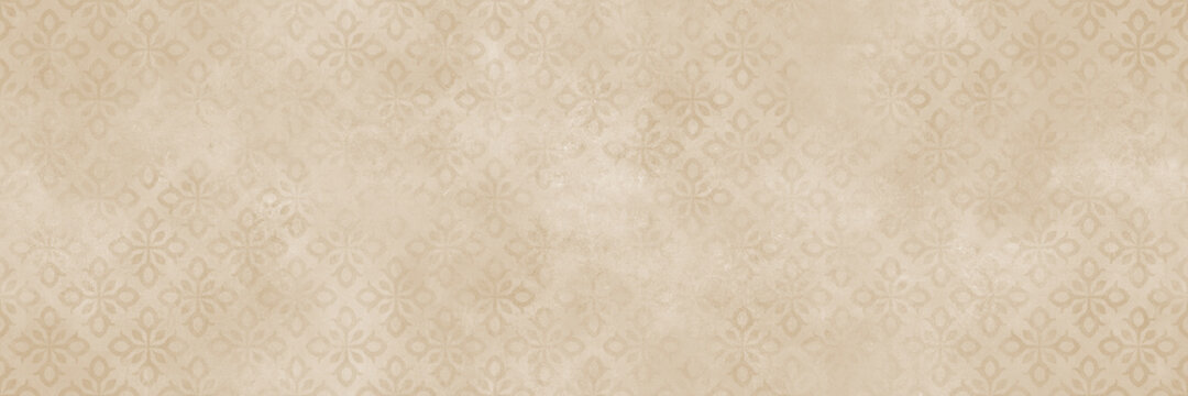 Fototapeta Beige ornament pattern with cement texture background