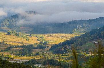 Lanscape of mountains and mist , Located at Phetchabun,Thailand