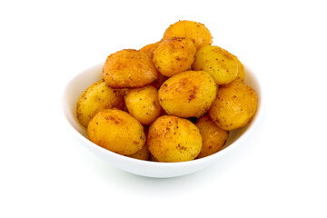 Fried potato, isolated on white background.