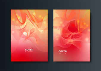 Abstract trendy gradient flowing geometric pattern background texture for poster cover design. Minimal color gradient banner template. Modern vector wave shape for brochure