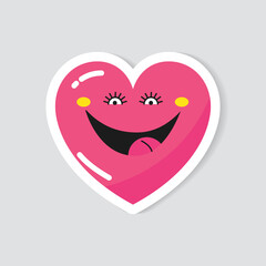 Naklejka premium Vector sticker pink heart.