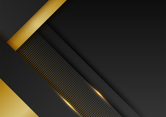 Elegant stripe gradient black gold colorful abstract cover design template