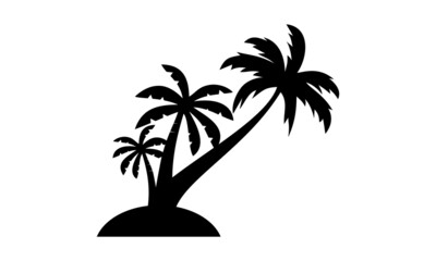 coconut tree silhouette vector