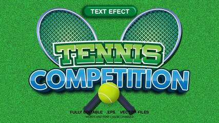 Editable text effects tennis theme