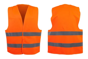 Foto op Canvas Safety warning signal vest with reflective stripes © Nataliiap