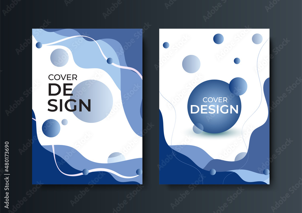 Poster gradient elegant blue colorful abstract cover design template