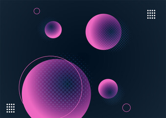 Gradient circle blue pink colorful abstract cover design template