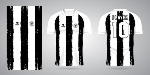 black white sports shirt jersey design template