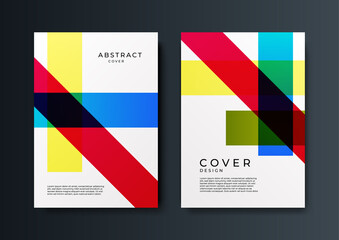 Minimalism Corporate red yellow blue colorful abstract cover design template