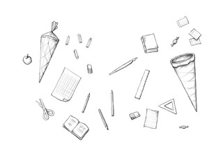 Verschiedene Schulsachen f&uuml;r den Schulstart