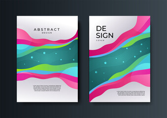 Obraz premium Gradient bloob pink green colorful abstract cover design template