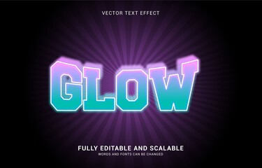 editable text effect, Glow style