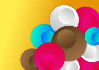 Gradient elegant yellow pink colorful abstract cover design template