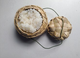 Sticky rice is very popular in the north and northeast of Thailand, put it in a wicker container called a kratip.
