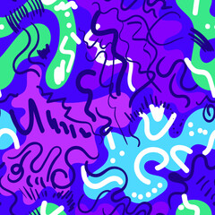 Obraz na płótnie Canvas Seamless abstract unusual hand drawn psychedelic vector pattern