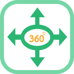 360 Degree icon sign symbol design