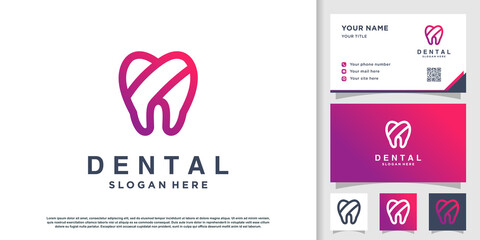 Dental logo concept with unique and creative style Premium Vector part 7
