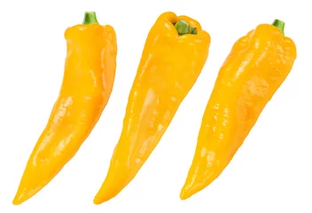 Fotobehang yellow palermo pepper isolated on white © Bells7