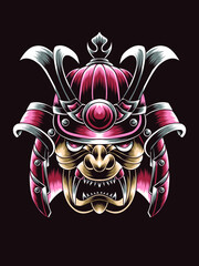 Naklejka premium Artwork Illustration Samurai Monster Ancestor