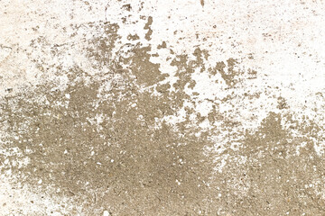 White and grey cracked sandy wall as background. Selective focus. Defocus. Vintage style