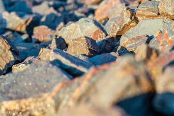 Stones contain, iron ore, minerals