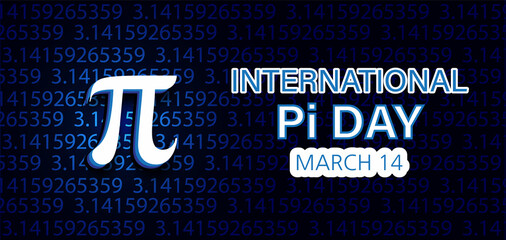 Pi day, International pie day 14 march. pi sign - obrazy, fototapety, plakaty