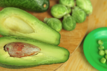 Green vitamin vegetables for low calorie salad