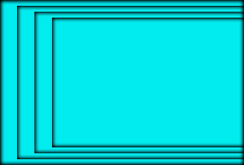 Three overlapping photo frames Turquoise background.