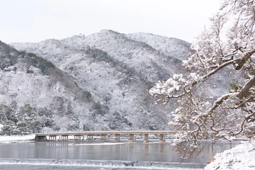 Gordijnen Arashiyama in winter Kyoto © Hiroyuki
