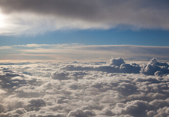 Naklejka premium View from above from the clouds during the day