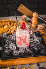 Follow @neropimePerfect Burger Classic Homemade Artisan Bacon Milk Shake Tomato Sauce Sausage Sweet Melted Cheese Onion Chicken Meat Shrimp Menu Gourmet on a Dark Backgroundntel