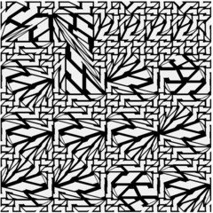 
Black and white pattern with asymmetrical elements .  Abstract geometric pattern.
Simple monochrome ornamental background. 