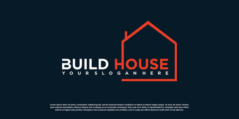 Real estate logo design template Premium Vector