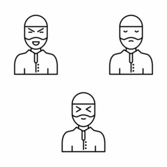 Muslim emoticon vector