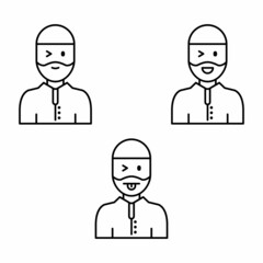 Muslim emoticon vector